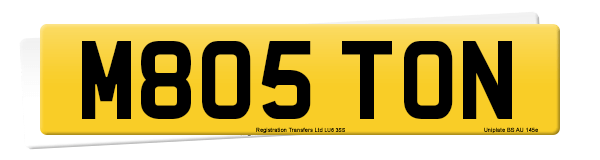 Registration number M805 TON